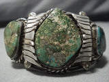Opulent Vintage Native American Jewelry Navajo Ray Morton Green Turquoise Sterling Silver Bracelet-Nativo Arts