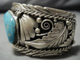 Opulent Vintage Native American Jewelry Navajo Robin's Egg Turquoise Sterling Silver Bracelet Old-Nativo Arts