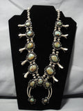 Opulent Vintage Native American Jewelry Navajo Royston Turquoise Sterling Silver Squash Blossom Necklace-Nativo Arts