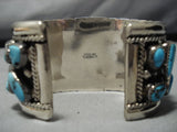 Opulent Vintage Native American Jewelry Navajo T Benally Turquoise Sterling Silver Bracelet Old-Nativo Arts