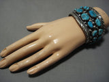 Opulent Vintage Native American Jewelry Navajo T Benally Turquoise Sterling Silver Bracelet Old-Nativo Arts