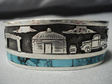 Opulent Vintage Native American Jewelry Navajo Turquoise Sterling Silver Bracelet Old Cuff-Nativo Arts