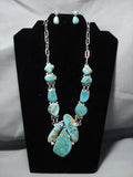 Opulent Vintage Native American Jewelry Navajo Turquoise Sterling Silver Royston Necklace-Nativo Arts