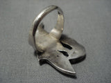 Opulent Vintage Native American Jewelry Navajo Zuni Turquoise Sterling Silver Bird Ring Old-Nativo Arts