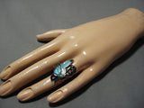 Opulent Vintage Native American Jewelry Navajo Zuni Turquoise Sterling Silver Bird Ring Old-Nativo Arts