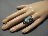 Opulent Vintage Native American Jewelry Navajo Zuni Turquoise Sterling Silver Bird Ring Old-Nativo Arts