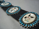 Opulent Vintage Native American Jewelry Navajo Zuni Turquoise Sterling Silver Inlaid Concho Belt Old-Nativo Arts