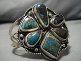 Opulent Vintage Native American Navajo Bisbee Royston Turquoise Sterling Silver Bracelet Old-Nativo Arts