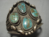 Opulent Vintage Native American Navajo Chunk Royston Turquoise Sterling Silver Bracelet Old-Nativo Arts