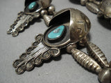 Opulent Vintage Native American Navajo Dangling Turquoise Sterling Silver Bracelet Old-Nativo Arts