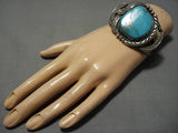 Opulent Vintage Native American Navajo Old Morenci Turquoise Sterling Silver Bracelet-Nativo Arts
