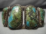 Opulent Vintage Native American Navajo Royston Turquoise Sterling Silver Bracelet Old-Nativo Arts