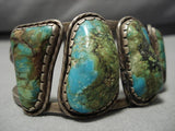 Opulent Vintage Native American Navajo Royston Turquoise Sterling Silver Bracelet Old-Nativo Arts