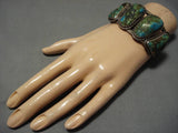 Opulent Vintage Native American Navajo Royston Turquoise Sterling Silver Bracelet Old-Nativo Arts