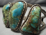 Opulent Vintage Native American Navajo Royston Turquoise Sterling Silver Bracelet Old-Nativo Arts