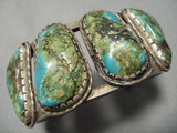 Opulent Vintage Native American Navajo Royston Turquoise Sterling Silver Bracelet Old-Nativo Arts