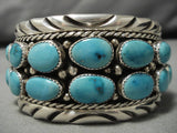 Opulent Vintage Native American Navajo Sky Blue Turquoise Sterling Silver Native Old Bracelet-Nativo Arts