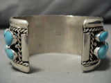 Opulent Vintage Native American Navajo Sky Blue Turquoise Sterling Silver Native Old Bracelet-Nativo Arts