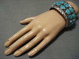 Opulent Vintage Native American Navajo Sky Blue Turquoise Sterling Silver Native Old Bracelet-Nativo Arts
