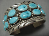Opulent Vintage Native American Navajo Sky Blue Turquoise Sterling Silver Native Old Bracelet-Nativo Arts
