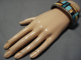 Opulent Vintage Native American Navajo Spiderweb Turquoise Sterling Silver Bracelet-Nativo Arts
