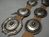 Opulent Vintage Native American Navajo Sterling Silver Royston Turquoise Concho Belt Old-Nativo Arts