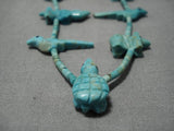 Opulent Vintage Native American Navajo Turquoise Animal Fetish Sterling Silver Necklace-Nativo Arts