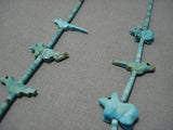Opulent Vintage Native American Navajo Turquoise Animal Fetish Sterling Silver Necklace-Nativo Arts