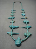 Opulent Vintage Native American Navajo Turquoise Animal Fetish Sterling Silver Necklace-Nativo Arts