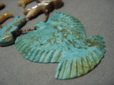 Opulent Vintage Native American Navajo Turquoise Bird Sterling Silver Fetish Necklace-Nativo Arts