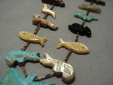 Opulent Vintage Native American Navajo Turquoise Bird Sterling Silver Fetish Necklace-Nativo Arts