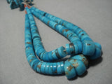 Opulent Vintage Native American Navajo Turquoise Heishi Bisbee Jacla Necklace Old-Nativo Arts