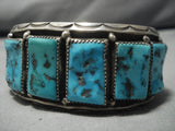Opulent Vintage Native American Navajo Turquoise Sterling Silver Bracelet-Nativo Arts