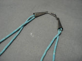 Opulent Vintage Native American Navajo Turquoise Sterling Silver Fetish Necklace Old-Nativo Arts