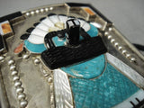 Opulent Vintage Native American Navajo Zuni Turquoise Kachina Sterling Silver Ketoh Bracelet-Nativo Arts
