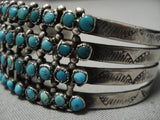 Opulent Vintage Native American Zuni Snake Eyes Turquoise Sterling Silver Bracelet Old-Nativo Arts