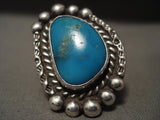 Opulent Vintage Navajo Bisbee/ Persin Turquoise Native American Jewelry Silver Bracelet Ring-Nativo Arts