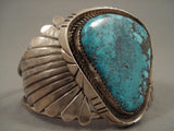 Opulent Vintage Navajo Blue Diamond Turquoise Native American Jewelry Silver Flank Bracelet-Nativo Arts