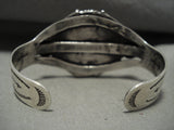 Opulent Vintage Navajo Blue Gem Turquoise Native American Jewelry Silver Bracelet Old-Nativo Arts