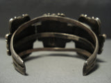 Opulent Vintage Navajo Blue Wind Turquoise Heavy Native American Jewelry Silver Bracelet-Nativo Arts
