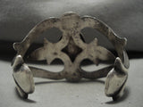 Opulent Vintage Navajo Blue Wind Turquoise Native American Jewelry Silver Thorn Bracelet Old Vtg-Nativo Arts