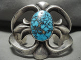 Opulent Vintage Navajo Blue Wind Turquoise Native American Jewelry Silver Thorn Bracelet Old Vtg-Nativo Arts