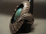 Opulent Vintage Navajo Carl And Irene Clark Turquoise Native American Jewelry Silver Ring-Nativo Arts
