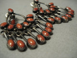 Opulent Vintage Navajo Domed Coral Sterling Native American Jewelry Silver Earrings-Nativo Arts