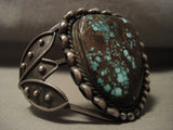Opulent Vintage Navajo Early 1900's Green Bisbee Turquoise Native American Jewelry Silver Bracelet-Nativo Arts