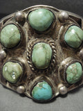 Opulent Vintage Navajo Green Carico Lake Turquoise Native American Jewelry Silver Bracelet Old-Nativo Arts