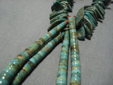 Opulent Vintage Navajo Green Turquoise Native American Royston Necklace Old-Nativo Arts
