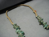 Opulent Vintage Navajo Green Turquoise Native American Royston Necklace Old-Nativo Arts