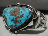 Opulent Vintage Navajo High Grade Turquoise Native American Jewelry Silver Bracelet Old-Nativo Arts
