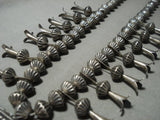 Opulent Vintage Navajo Hogan Native American Jewelry Silver Squash Blossom Bisbee Turquoise Necklace-Nativo Arts